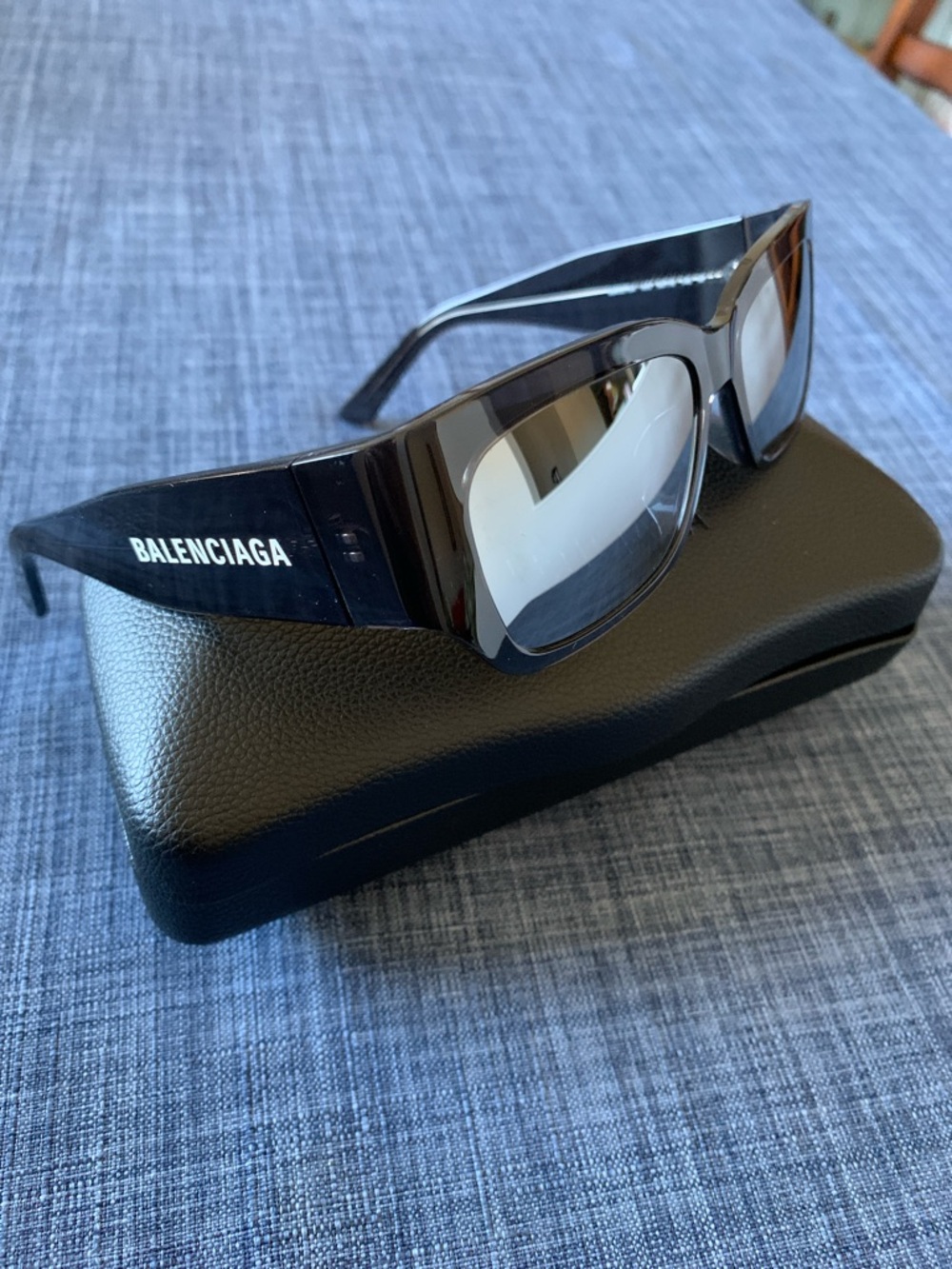 Balenciaga  BB0331SK  003 Glossy Black Wide-Frame Sunglasses